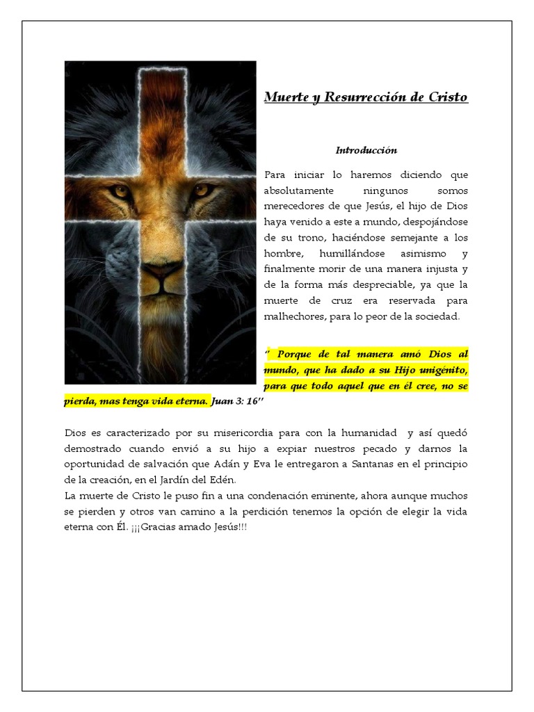 Muerte y Resurrección de Cristo | PDF | Jesús | La resurrección de Jesús