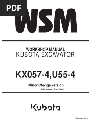 Kubota KX057-4 Service Manual | PDF | Valve | Screw