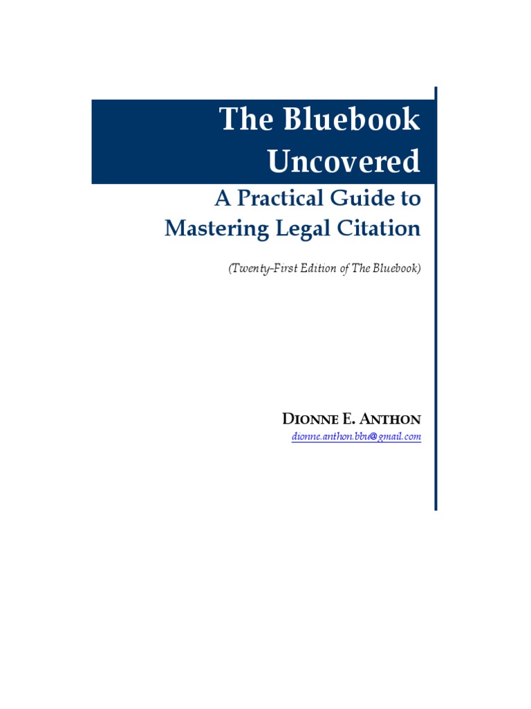 Mastering The Bluebook: 21st Edition Guide | PDF | Case Citation | Citation