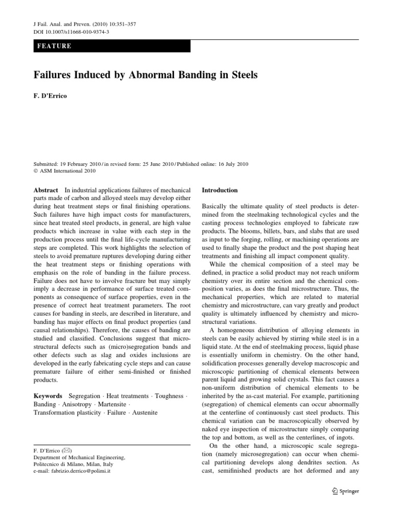 Banding Effects in 18 CrNiMo 7-6 Steel | PDF | Heat Treating | Steel