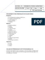 Procedimento para Preparação de Solução Permanganato de Potássio KMnO4