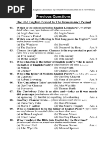 English Literature Previous Years Question Solution (Exambd - Net)