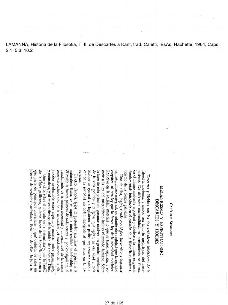 Lamanna Historia de La Filosofía III, Descartes, Hume y Kant PDF