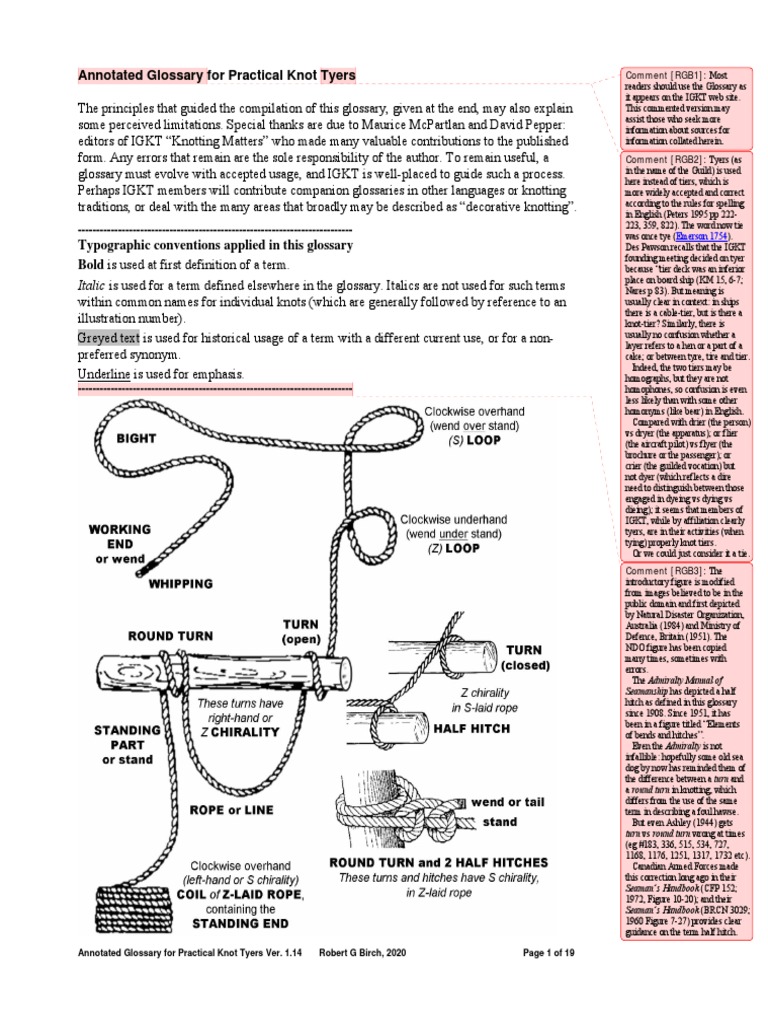 Practical Knot Tyers Glossary Pdf Knot Photo Inspiration