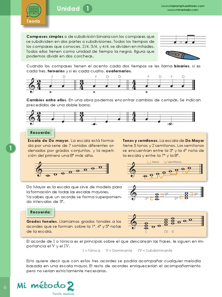 Teoría de la Escala de Do Mayor y Acordes | PDF | Escala (música ...