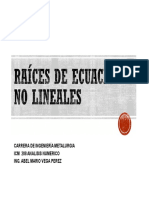 Raíces de Ecuaciones No Lineales