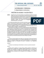 Boletín Oficial Del Estado: Ministerio de Hacienda Y Función Pública