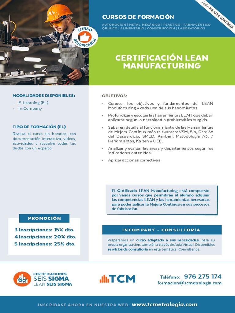 Certificaciones LEAN Manufacturing PDF Six Sigma Inventario