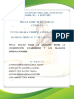 Ensayo Sobre La Relación Entre La Constitución Ecuatoriana y Los Tratados Internacionales.