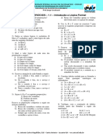 Lista Exercicios 01 Introducao Logica