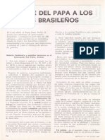 Mensaje Del Papa Juan Pablo II A Los Obispos Brasileños en 1986
