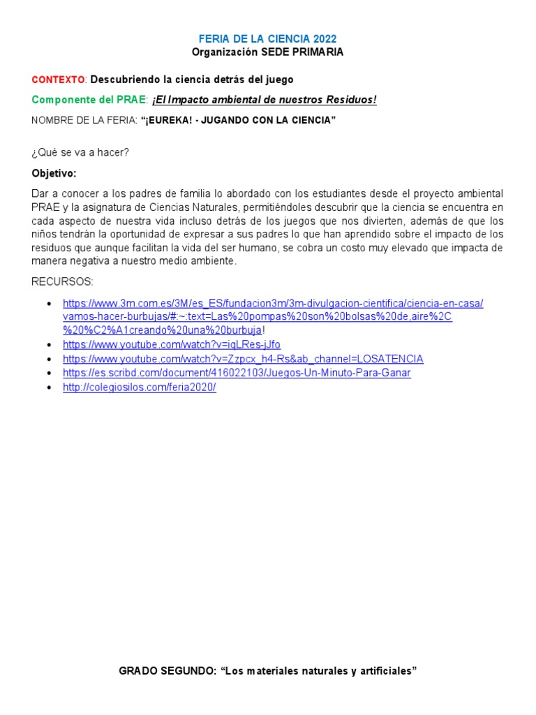 Feria de La Ciencia 2022 Segundo | PDF | Aluminio | Lentes