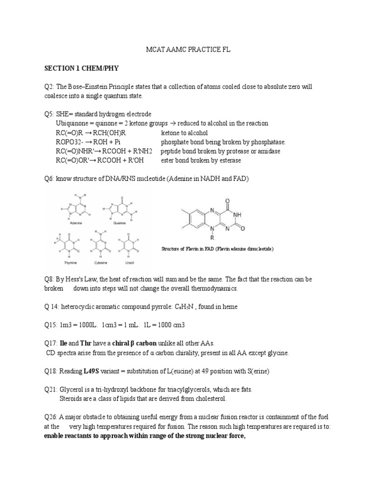 Mcat Aamc Practice FL | PDF | Perception | Enzyme