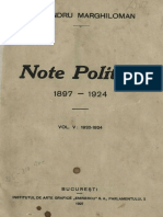 Note Politice Vol 5 Marghiloman Alexandru Bucuresti 1927