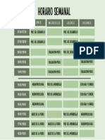 Horario Escolar Documento A4 Horizontal Pegatinas Colegio Juvenil Verde