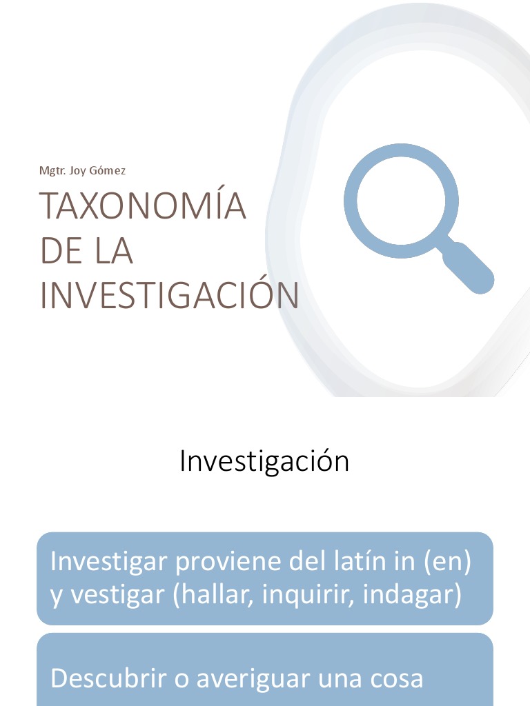Taxonomía de La Investigación PDF Conocimiento Método científico