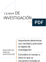 Tema y Problema de Investigación