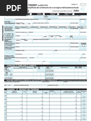 Modello 7302007 E Istruzioni Per La Compilazione