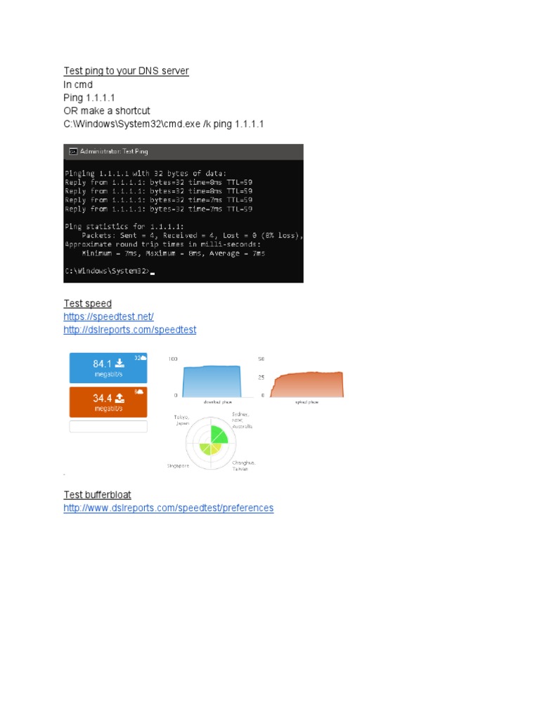 Network Speed & DNS Testing Guide | PDF