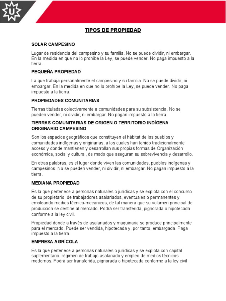 Tipos de Propiedad | PDF | Derecho