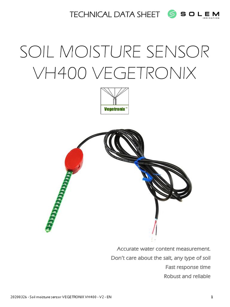 VH400 Soil Moisture Sensor Specs | PDF | Computers