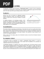 Deterministic System