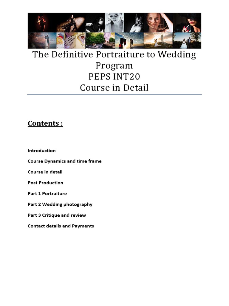 Wedding & Portrait Photography Course | PDF | Portrait Photography ...