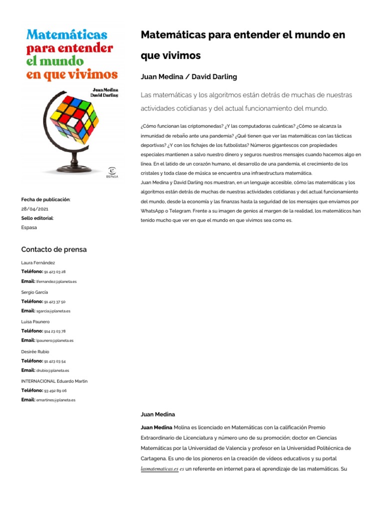 Matemáticas para entender nuestro mundo | PDF | Matemáticas | Science