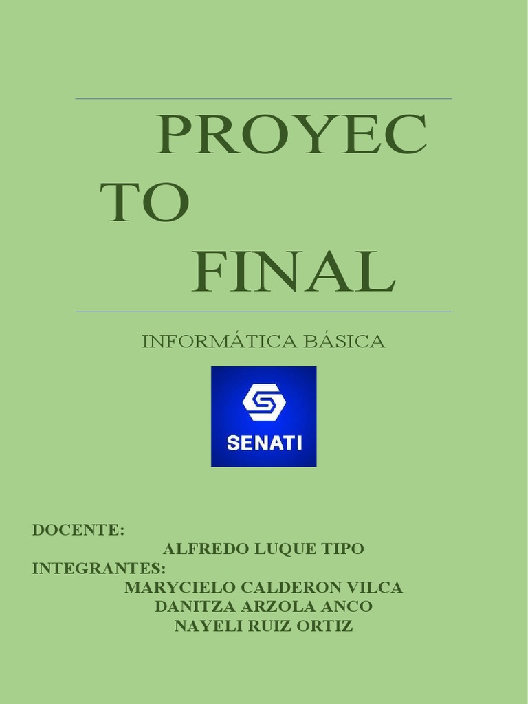 Proyecto Final de Informatica | PDF | Hardware de la computadora ...