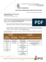 Comunicado - Liberaciones Del Servicio Social - Promoción Agosto 2022 - Julio 2023