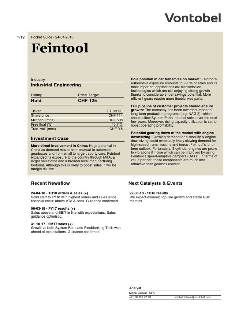 Feintool | PDF | Free Cash Flow | Valuation (Finance)