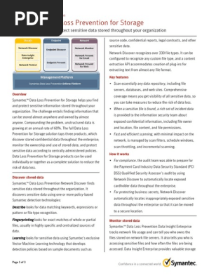 Symantec Data Loss Prevention for Storage