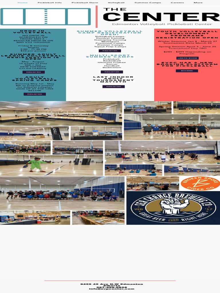Edmonton Volleyball and Pickleball Center The Center EVP Center Canada