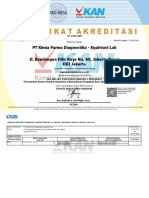 Accreditation Certificate of Clinical and Analytical Laboratory