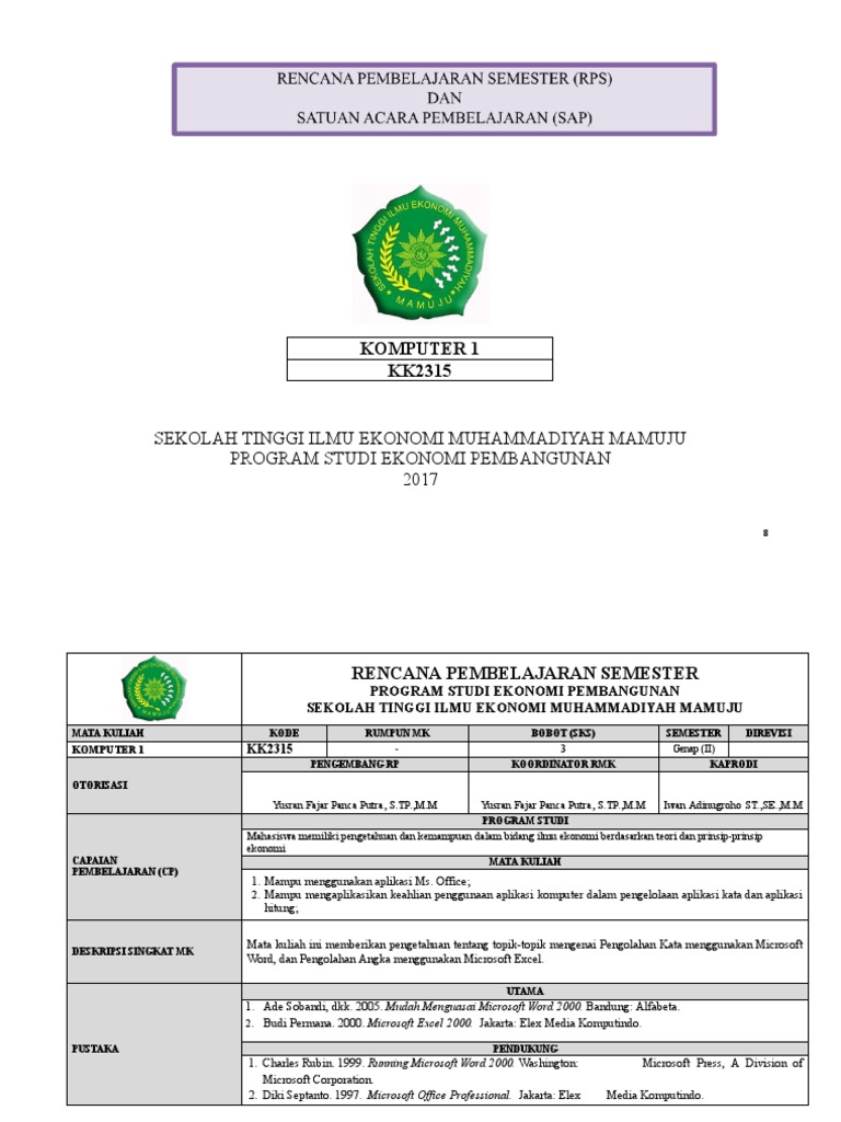 Rps Dan Sap Komputer 1 Pdf