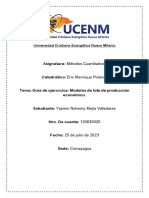 Asignatura: Métodos Cuantitativos: Universidad Cristiana Evangélica Nuevo Milenio