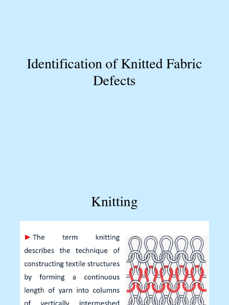 Knit Fabric Defects | PDF