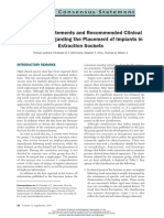 Consensus Statements and Recommended Clinical Procedures Regarding the PLacement of Implants inExtraction Sockets - Christoph H.F. Hammerle, Stephen T. Chen & Thomas G. Wilson Jr.