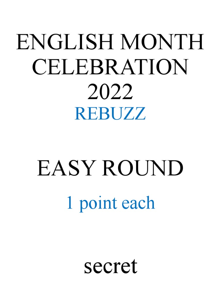 Rebuzz Words for English Month 2022 | PDF