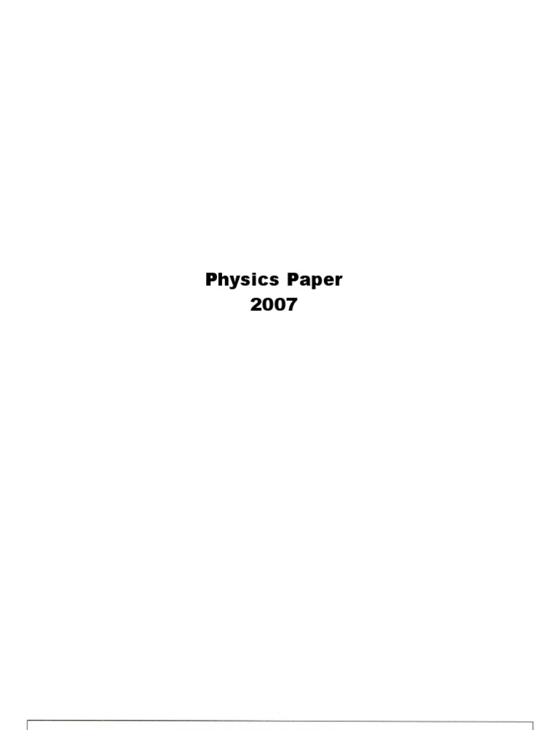 2007 Physics Research Paper | PDF