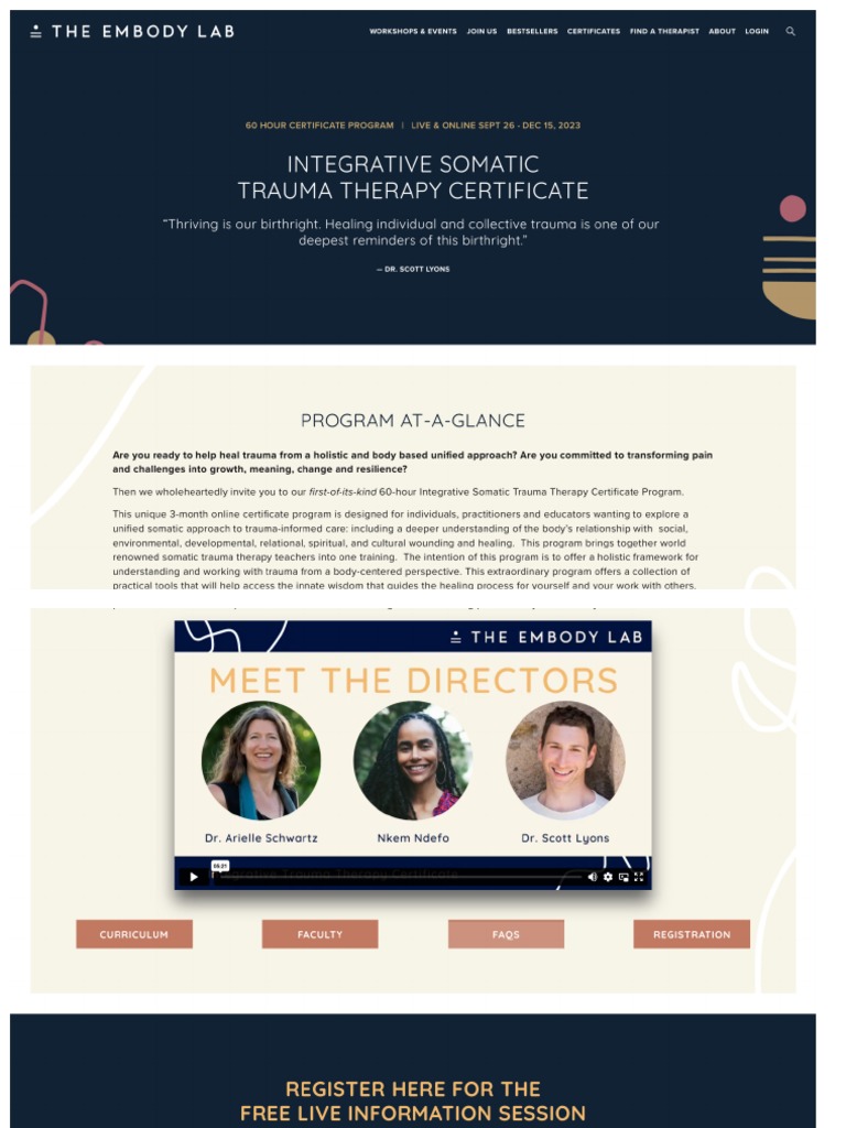 Intergrated Somatic Trauma Certificate 1690139919299 | PDF