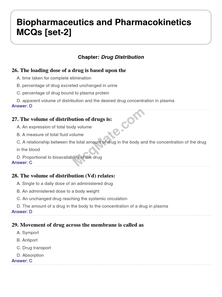 biopharmaceutics-and-pharmacokinetics-chapter-drug-distribution