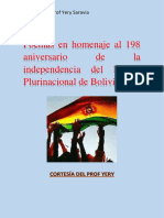 Poemas en Homenaje Al 198 Aniversario de La Independencia Del Estado Plurinacional de Bolivia