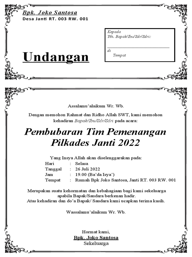 Undangan Tasyakuran | PDF