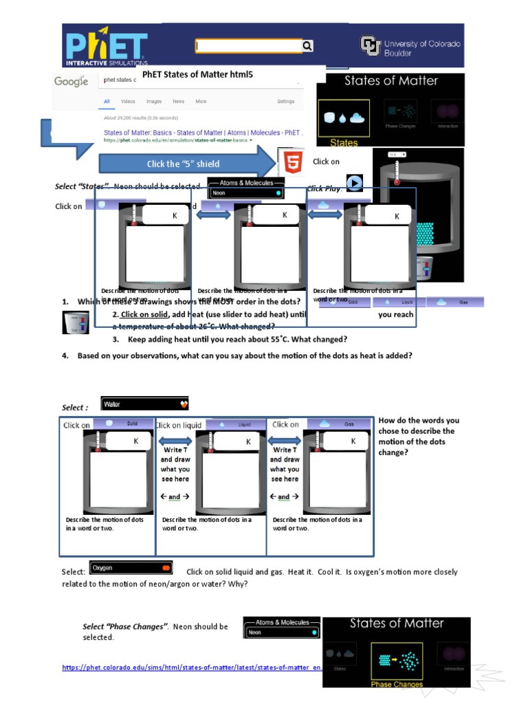 Phet states of matter in html5 pdf