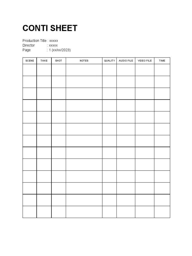 Conti sheet pdf