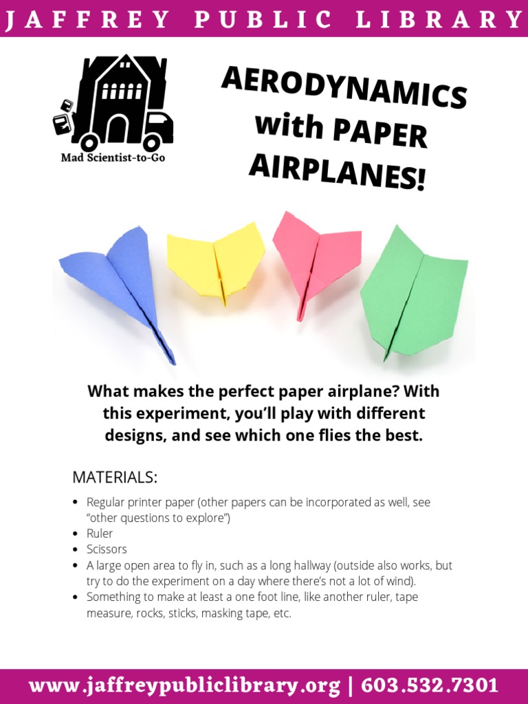Aerodynamics Paper Airplane Experiment PDF