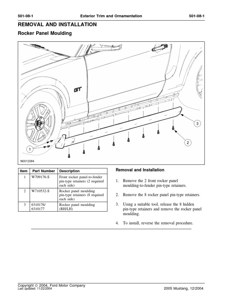 Removal Rocker Panel PDF