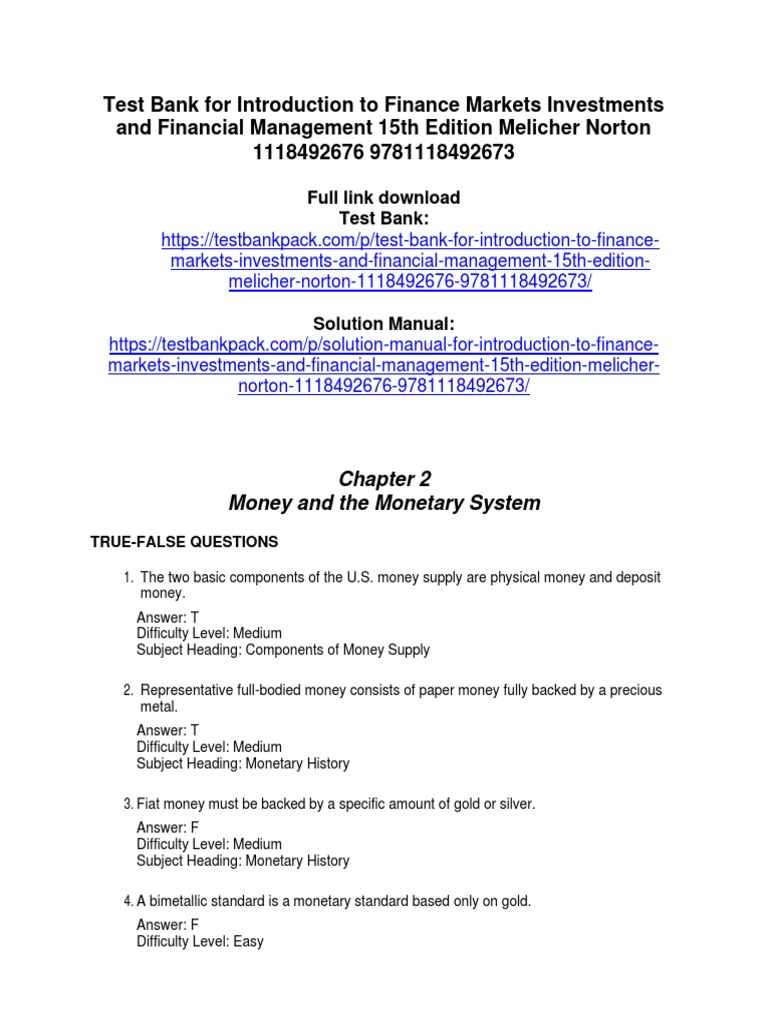 INTRODUCTION TO FINANCE MARKETS INVESTMENTS AND FINANCIAL MANAGEMENT 15TH EDITION PDF visual data 8