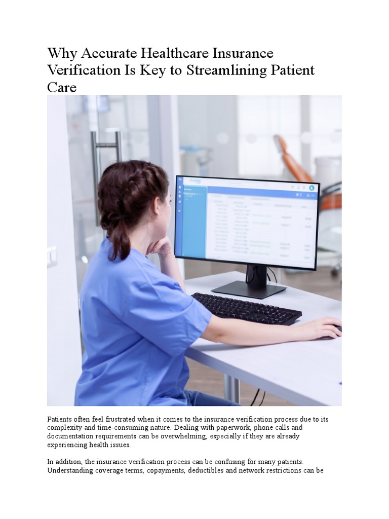 Why Accurate Healthcare Insurance Verification Is Key To Streamlining ...